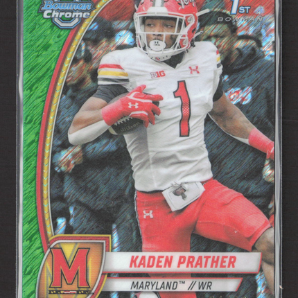 2024 Bowman Chrome University Kaden Prather #110 Green /99 Refractor