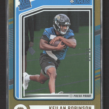 2024 Panini Donruss Football Keilan Robinson #385 Press Proof Gold 33/50