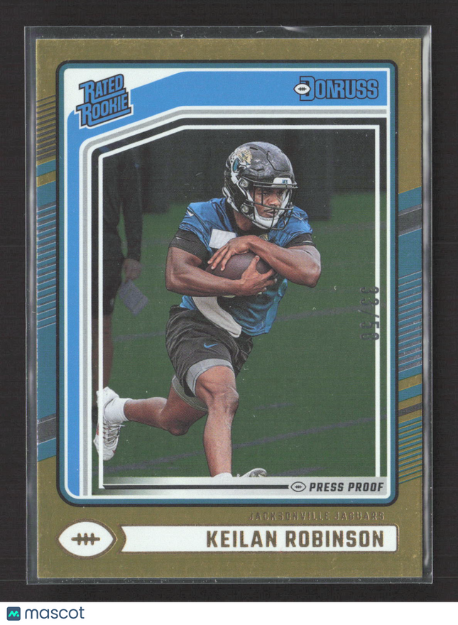 2024 Panini Donruss Football Keilan Robinson #385 Press Proof Gold 33/50