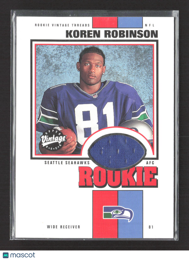 2001 Upper Deck Vintage Rookie Vintage Threads Koren Robinson #KRVT patch
