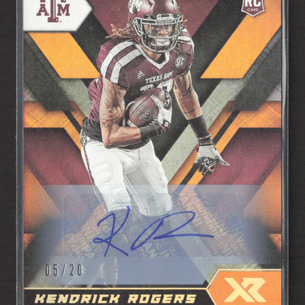 2020 Panini Chronicles Draft Picks XR Kendrick Rogers #12 05/20 RC Auto