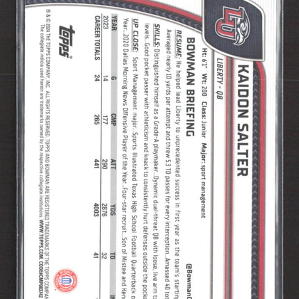 2024 Bowman Chrome University Kaidon Salter #111 1st Bowman