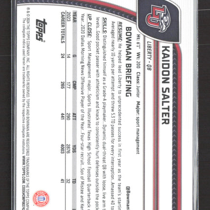 2024 Bowman Chrome University Kaidon Salter #111 1st Bowman