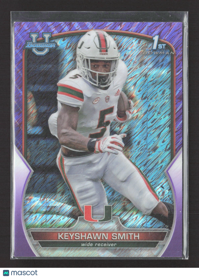 2022 Bowman University Keyshawn Smith #55 Purple Shimmer Refractor