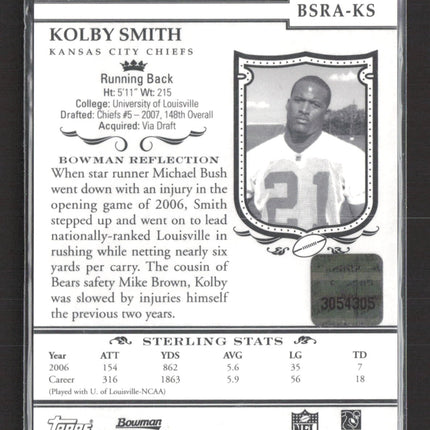 2007 Bowman Sterling Kolby Smith #BSRA-KS RC Auto