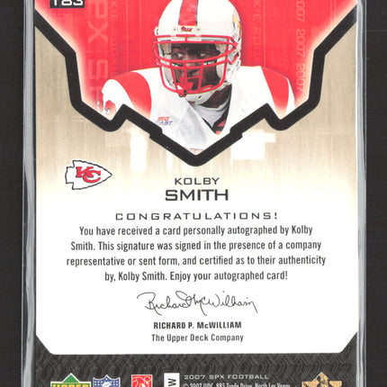 2007 Upper Deck SPx Kolby Smith #183 Auto