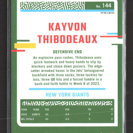 2023 Panini Donruss Optic Prizm Kayvon Thibodeaux #144 Stars