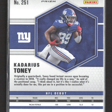 2021 Panini Mosaic Prizm Kadarius Toney #251 Green RC