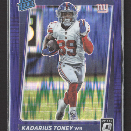 2021 Panini Donruss Optic Prizm Kadarius Toney #212 Purple Shock