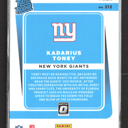 2021 Panini Donruss Optic Prizm Kadarius Toney #212 Purple Shock
