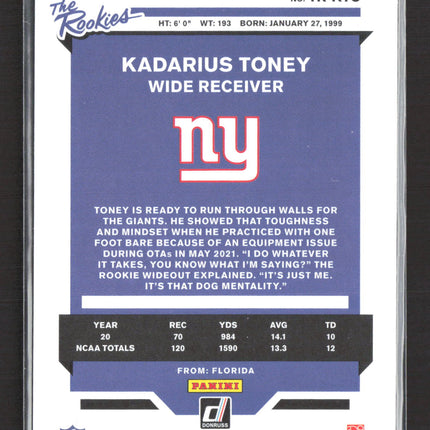 2021 Panini Donruss The Rookies Kadarius Toney #TR-KTO Checkerboard