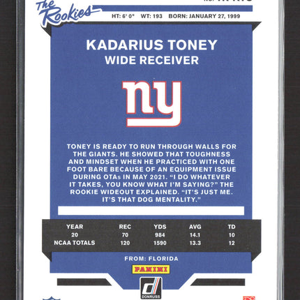 2021 Donruss The Rookies Kadarius Toney #TR-KTO Checkerboard
