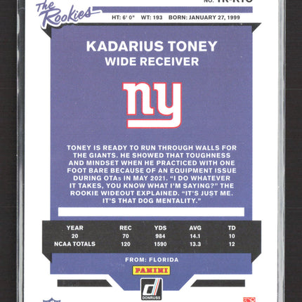 2021 Panini Donruss The Rookies Kadarius Toney #TR-KTO Checkerboard