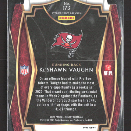 2021 Panini Select Premier Level Ke'Shawn Vaughn #173 Orange Prizm RC