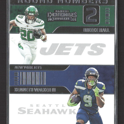 2023 Panini Contenders Round Numbers Breece Hall Kenneth Walker III #RN-HW