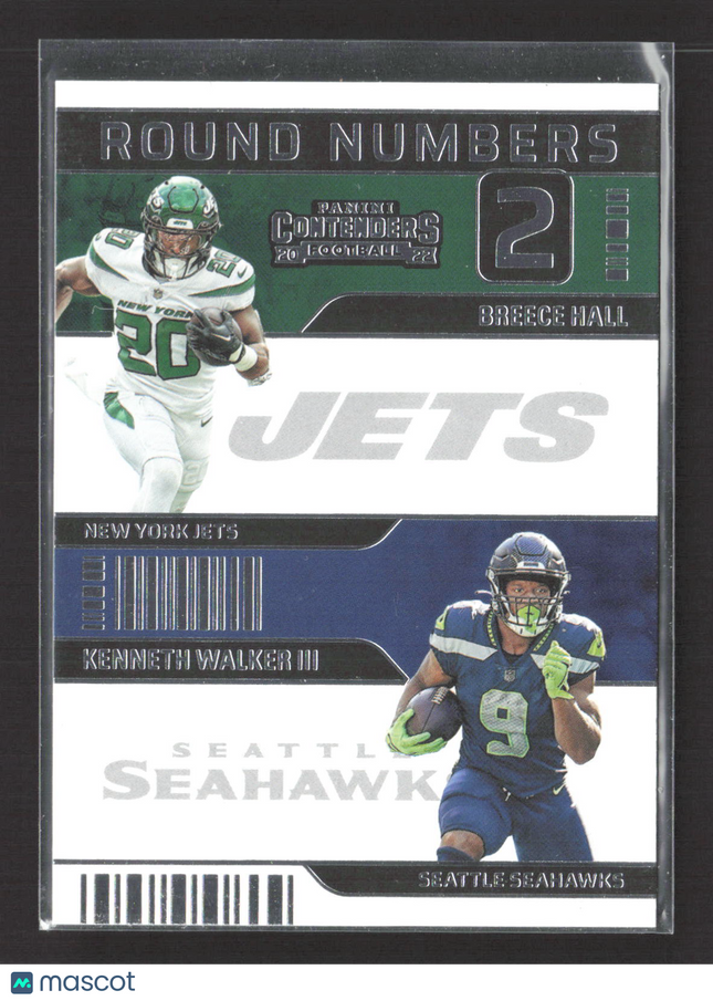 2023 Panini Contenders Round Numbers Breece Hall Kenneth Walker III #RN-HW