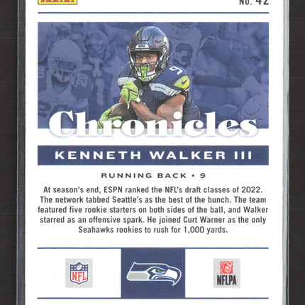 2023 Panini Chronicles Football Kenneth Walker III #42 RC