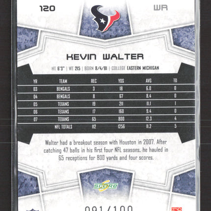 2008 Score Select Scorecard Kevin Walter #120 091/100