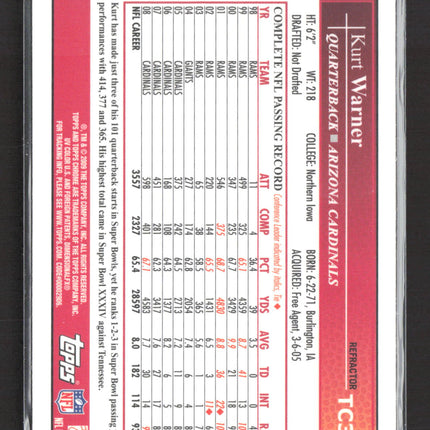 2009 Topps Chrome Kurt Warner #TC36 Refractor