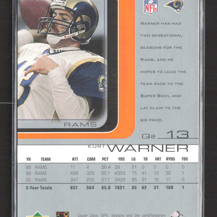 2001 Upper Deck SPx Kurt Warner #72