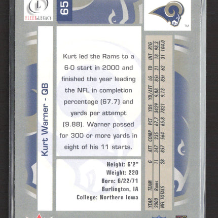 2001 Fleer Legacy Kurt Warner #65