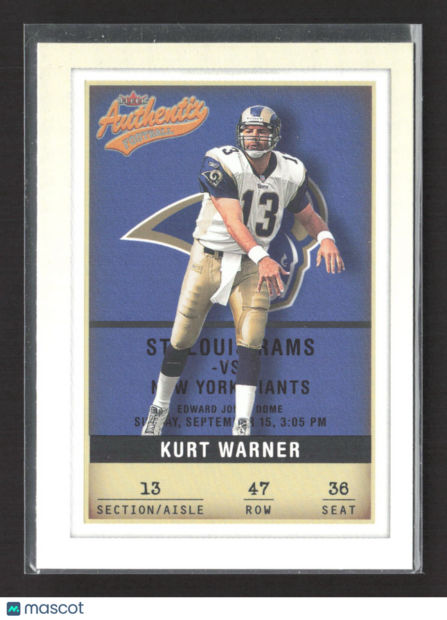 2002 Fleer Authentix Kurt Warner #47