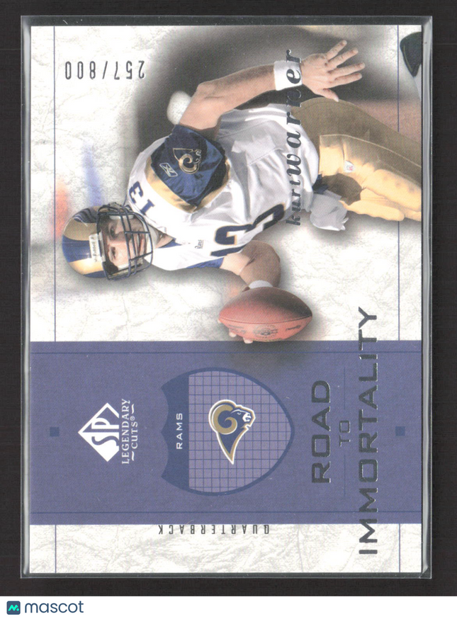 2002 Upper Deck SP Legendary Cuts Road to Immortality Kurt Warner #119 257/800