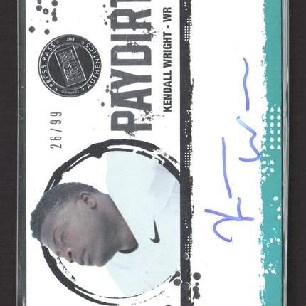 2012 Press Pass Paydirt Kendall Wright #PD-KW 26/99 Auto