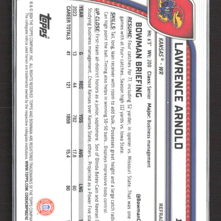 2024 Bowman Chrome Lawrence Arnold #120 Refractor