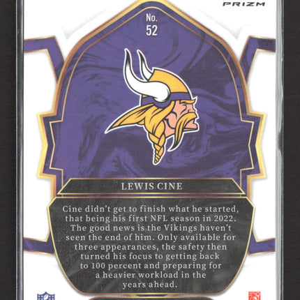 2023 Panini Select Concourse Lewis Cine #52 White Disco Prizm RC