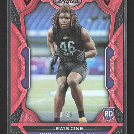 2022 Panini Certified Lewis Cine #157 Red 60/99 RC