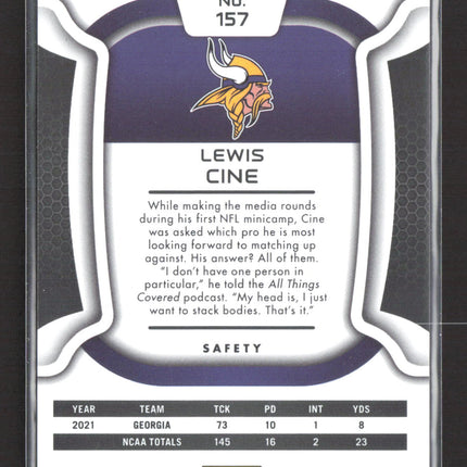 2022 Panini Certified Lewis Cine #157 Red 60/99 RC