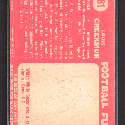 1958 Topps Lou Creekmur #81
