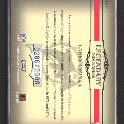 2004 Playoff Contenders Legendary Contenders Larry Csonka #LC-7 0286/2000