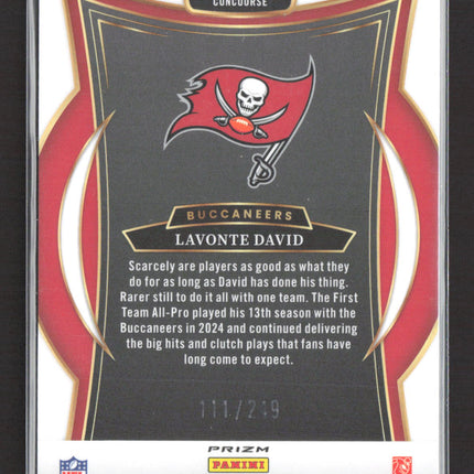 2025 Panini Select Concourse Lavonte David #79 Blue Checkerboard Prizm 111/249