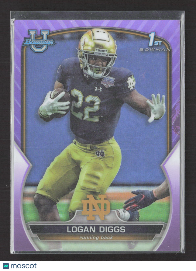2022 Bowman University Logan Diggs #38 Purple 1st Bowman /399