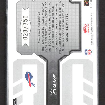2005 Donruss Leaf Certified Materials Potential Lee Evans #CP-4 028/750