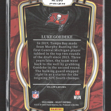 2023 Panini Select Prizm Luke Goedeke #209 Club Level RC