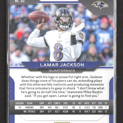 2020 Panini Prizm Lamar Jackson #37 Green