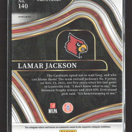 2022 Panini Select Draft Picks Prizm Lamar Jackson #140 Field Level