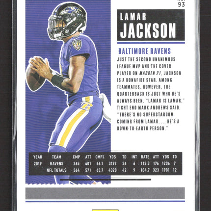 2020 Panini Contenders Football Lamar Jackson #93