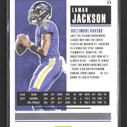 2020 Panini Contenders Lamar Jackson #93