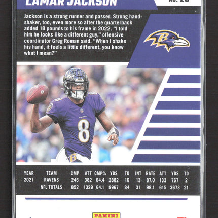 2022 Panini Zenith Football Lamar Jackson #26