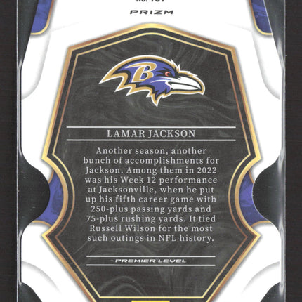 2023 Panini Select Prizm Premier Level Lamar Jackson #107