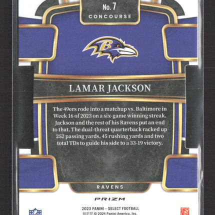 2024 Panini Select Concourse Lamar Jackson #7 Tie-Dye