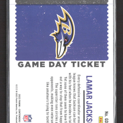 2023 Panini Contenders Football Game Day Ticket Lamar Jackson #GDT-LJA