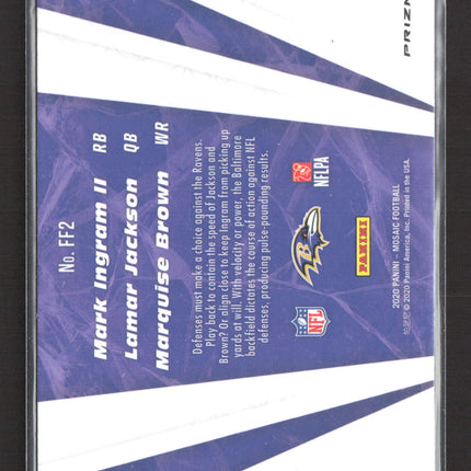 2020 Panini Mosaic Prizm Mark Ingram II Lamar Jackson Marquise Brown #FF2