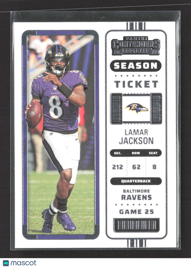 2023 Panini Contenders Football Lamar Jackson #5 Season Ticket