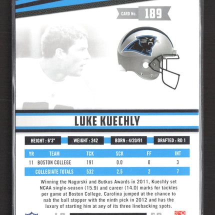 2012 Panini Rookies & Stars Luke Kuechly #189