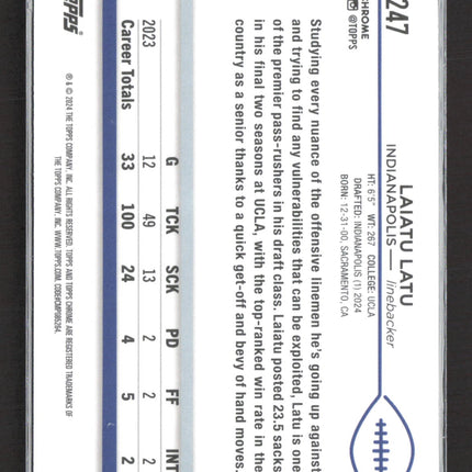 2024 Topps Chrome Laiatu Latu #247 RC